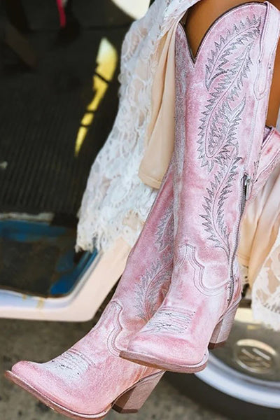 Dusty rose cowboy boots store