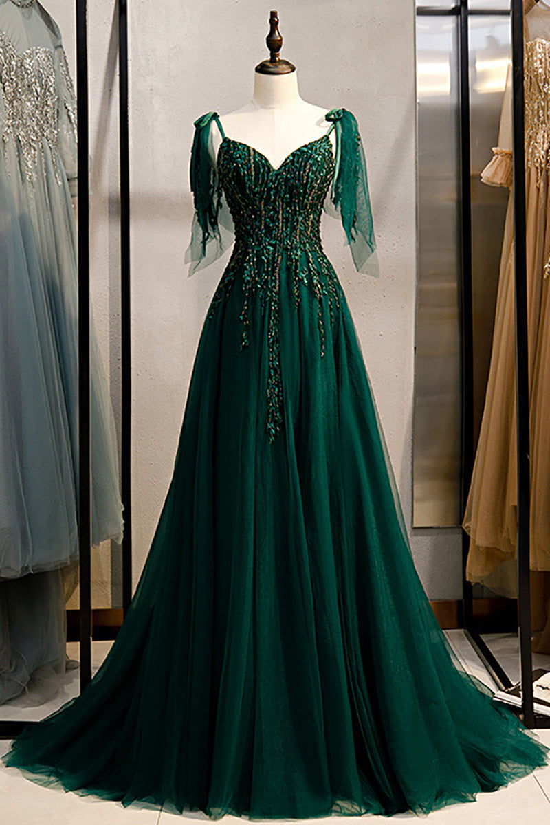 Deep green sales evening gown