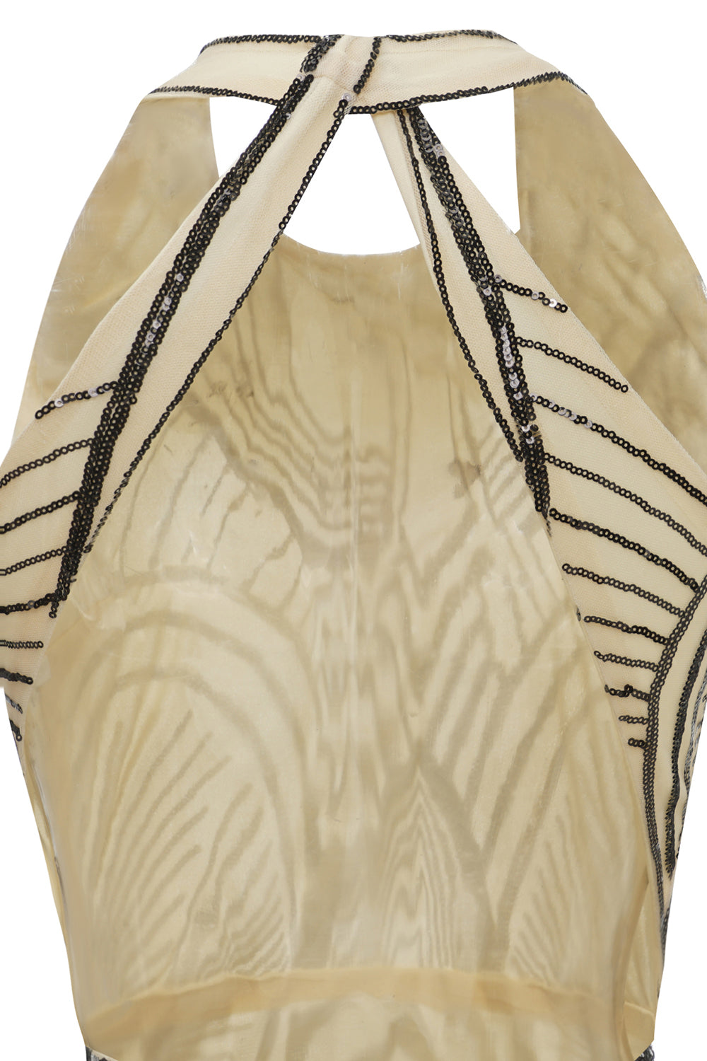 Black Gold Ivory 1920s Formal Party Dress