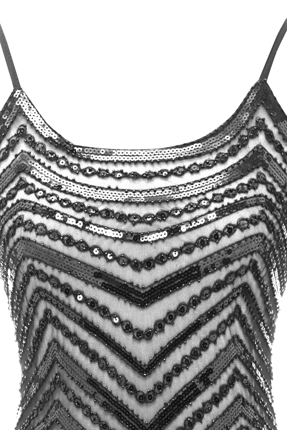 Bodycon Black Silver Sequined 1920s Dress