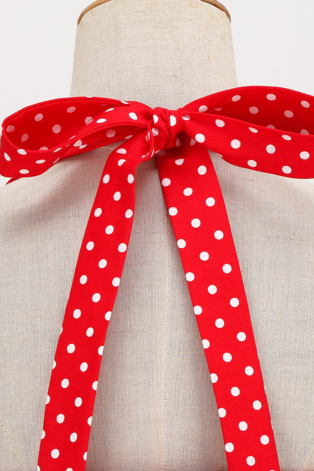 Retro Style Halter Red Polka Dots 1950s Dress