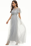 Sequins Tulle Mother of The Bride Dress