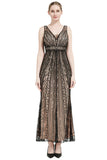 Sequin V-neck Midi 1920s Flapper Dress