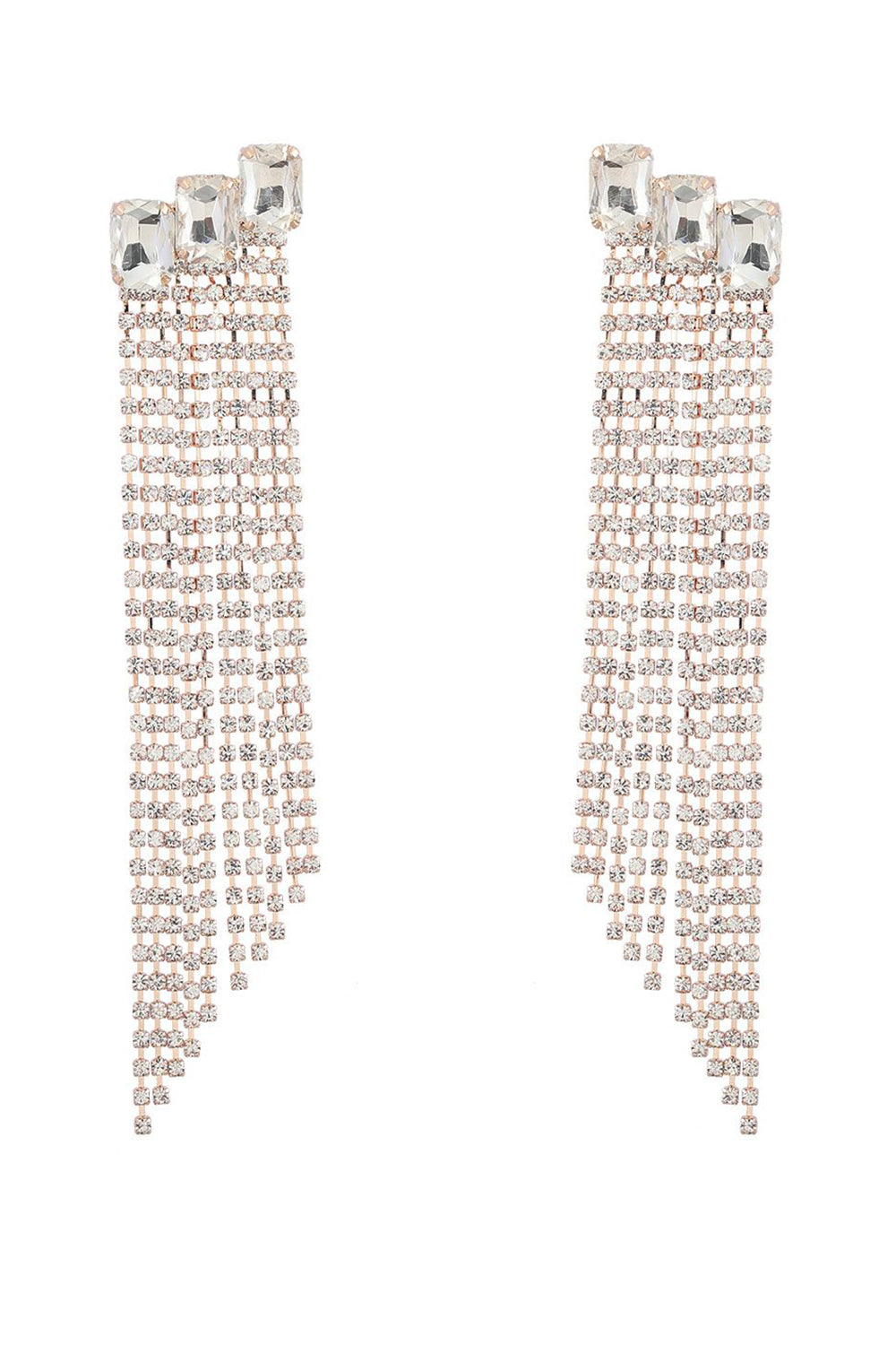 Fuchsia Beaded Rhinestone Party Earrings