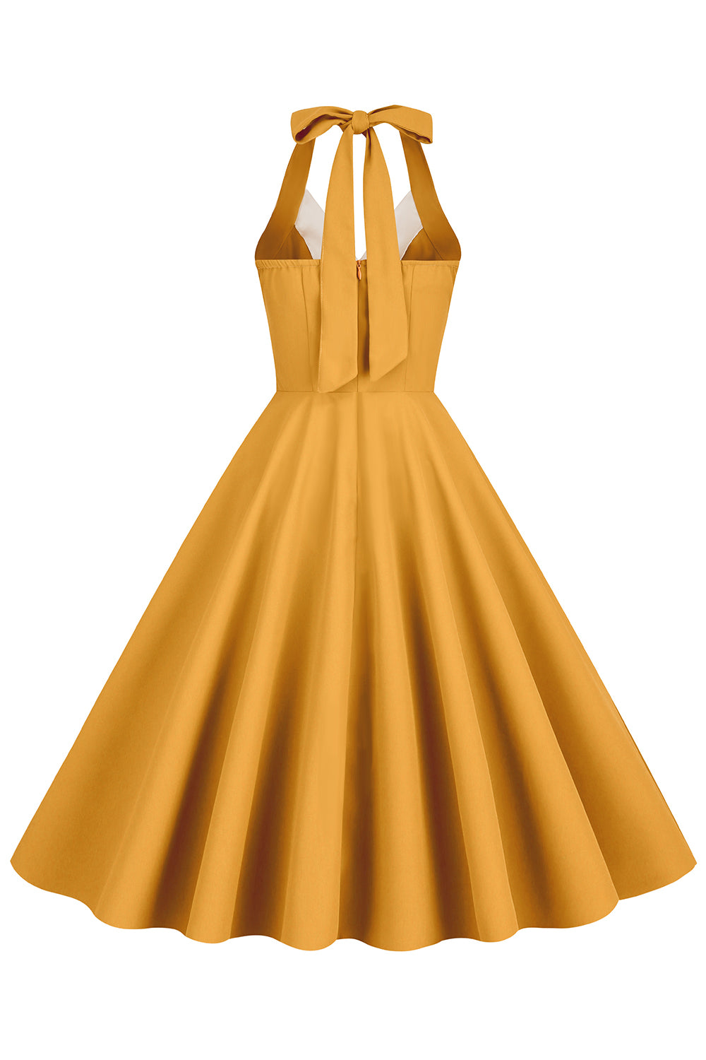 Hepburn Style Halter Neck Blue 1950s Dress