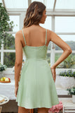 White Open Back Spaghetti Straps Graduation Dress