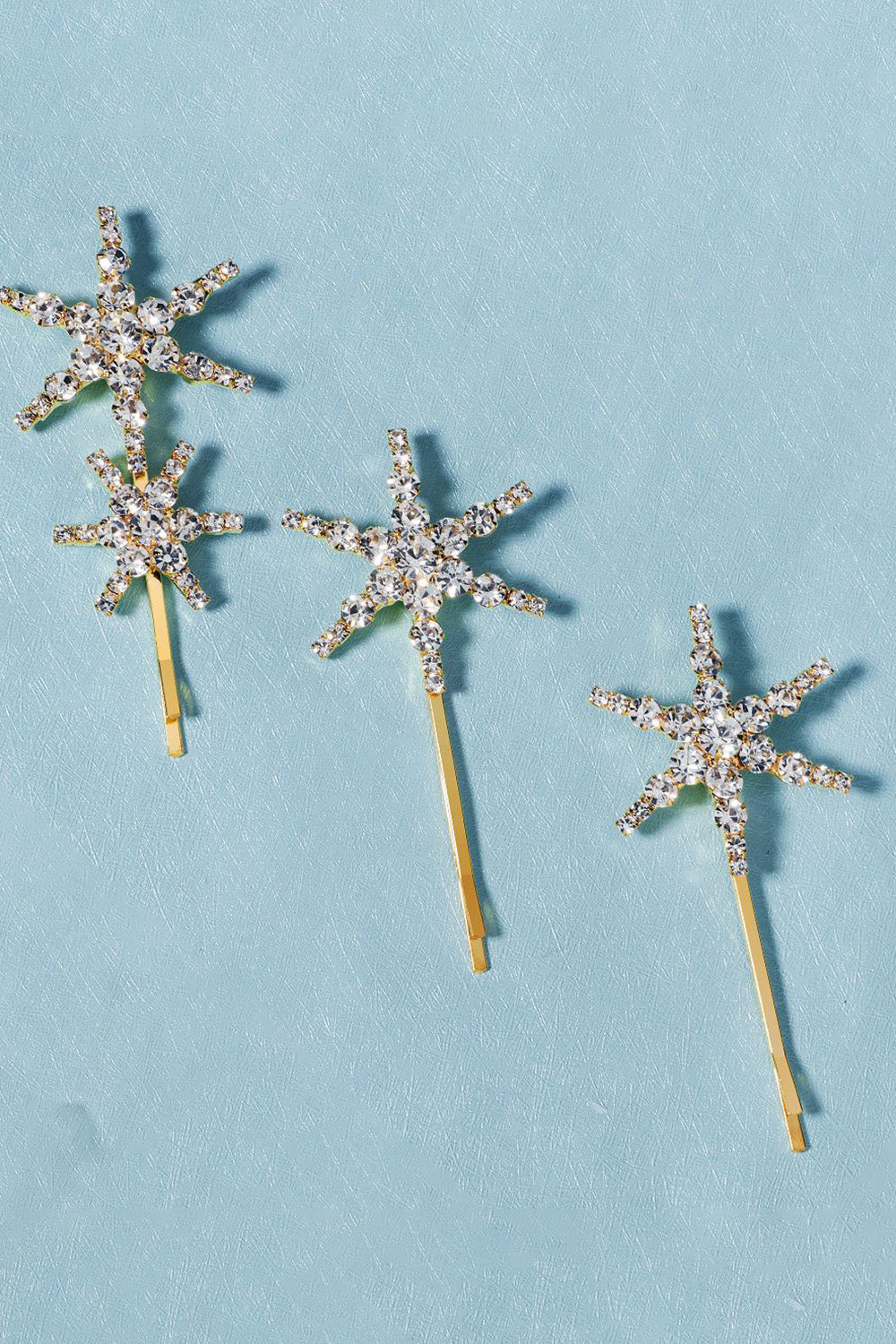 Simple Star Golden Rhinestones Hair Clip