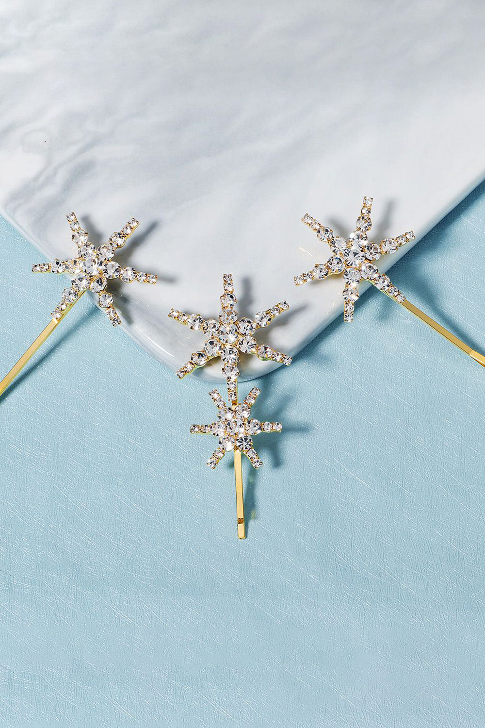 Simple Star Golden Rhinestones Hair Clip