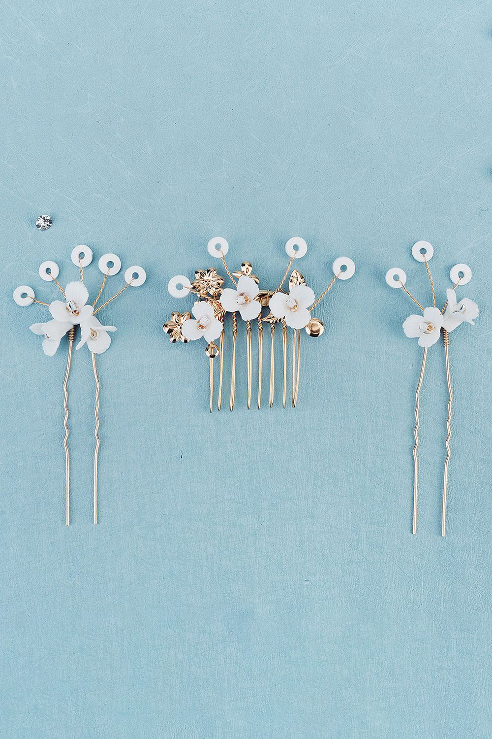 Vintage Handmade Pearl Rhinestone Set Bride Hair Pin