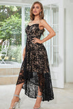 Black High-low Sleeveless Lace Dress