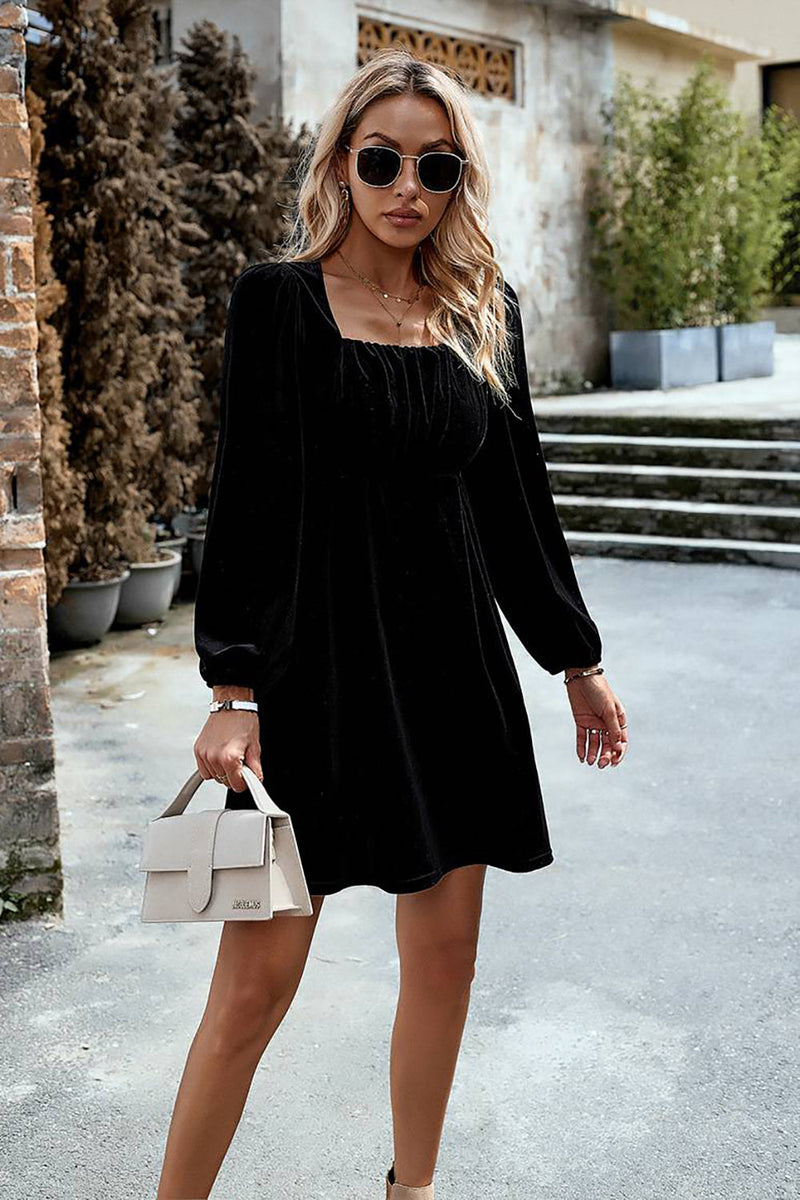 Black holiday dress with 2024 sleeves