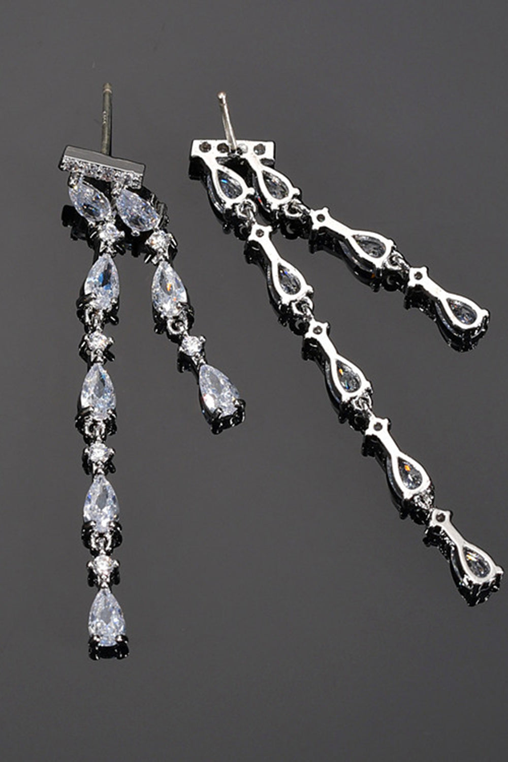 Pink Rhinestone Long Earrings