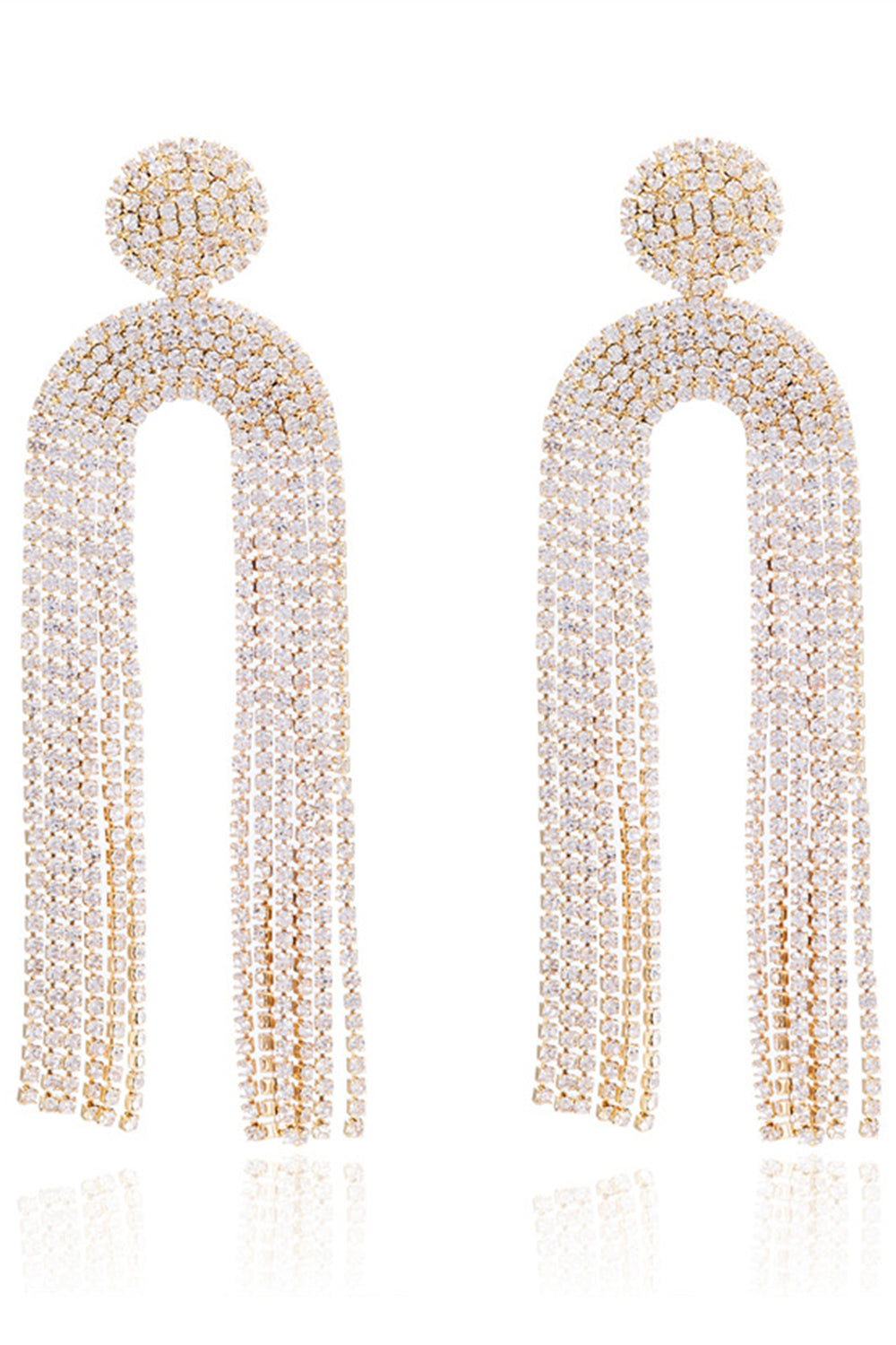 White Rhinestone Drop Earrings