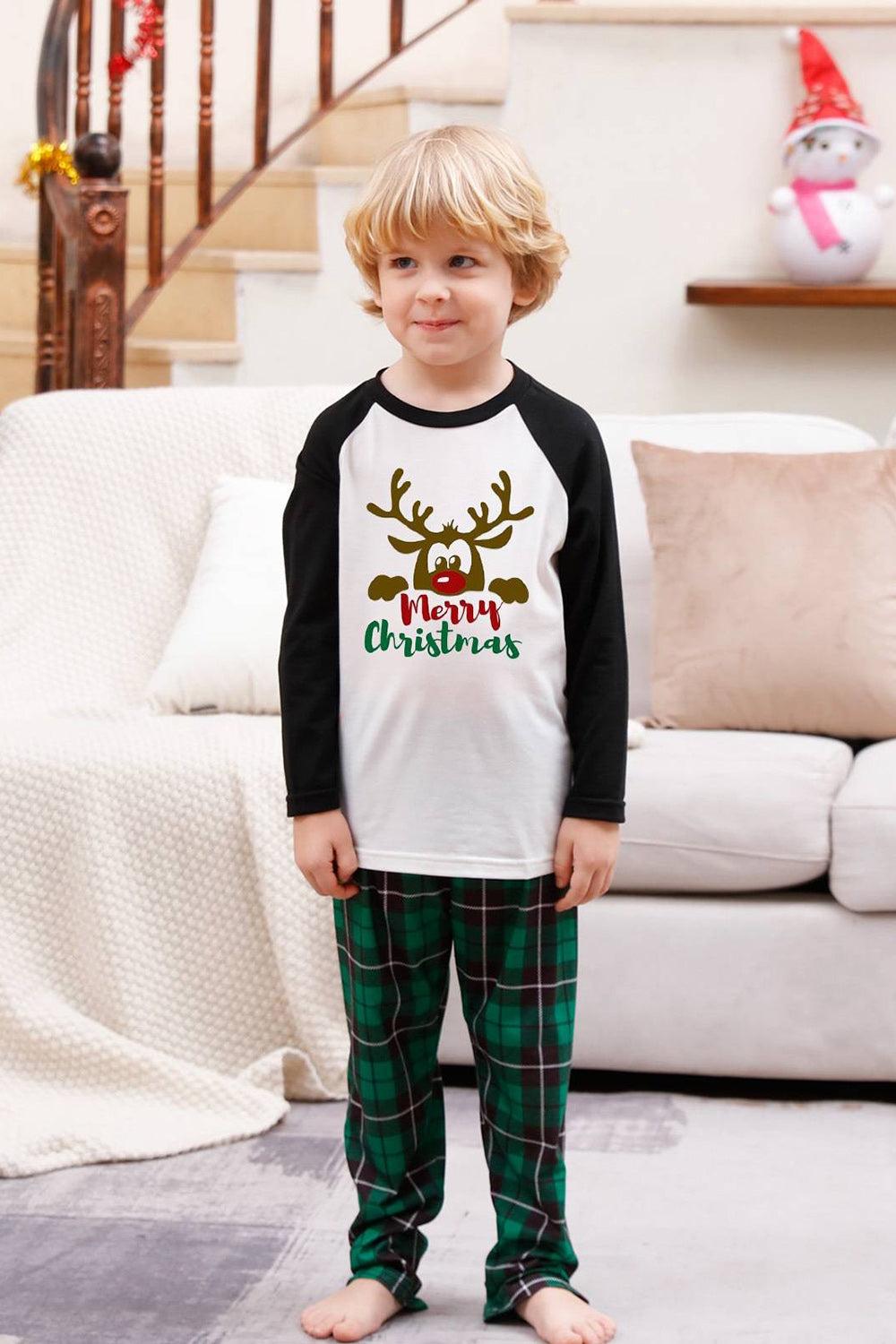 Green Plaid Family Merry Christmas Pajama Sets