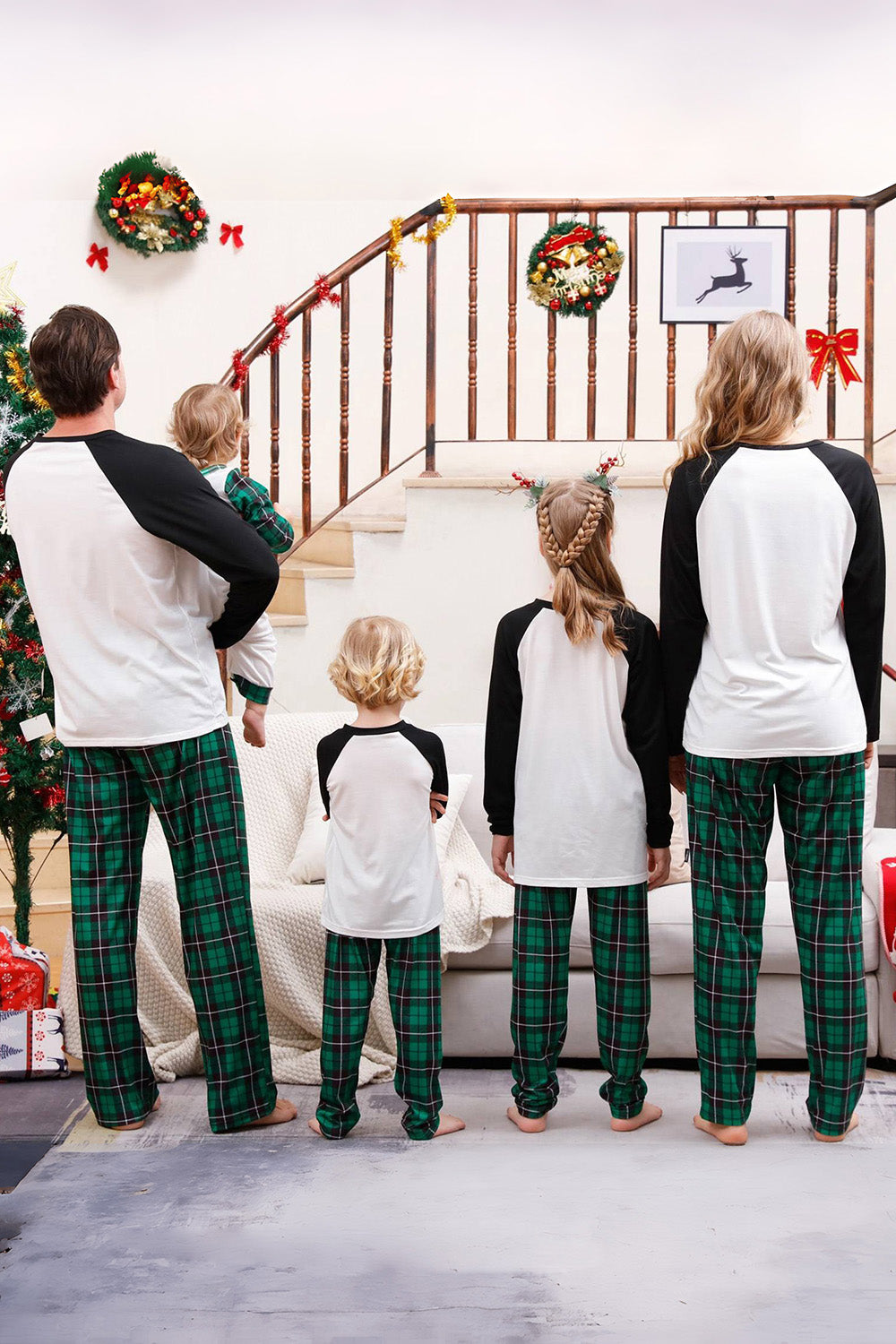 Green Plaid Family Merry Christmas Pajama Sets
