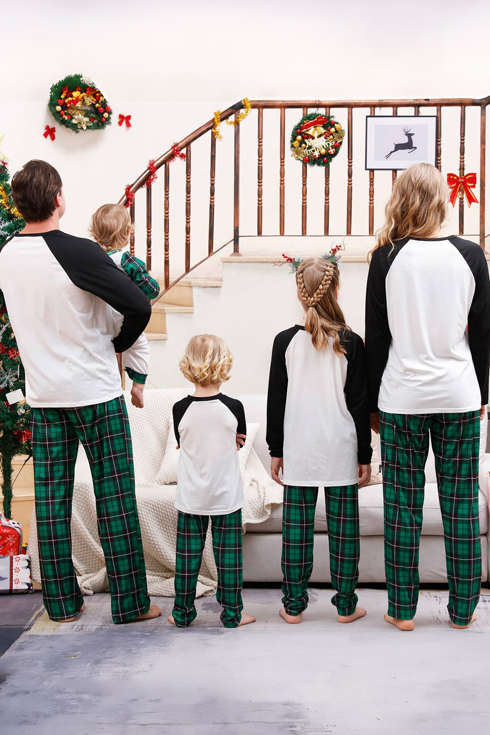 Green Plaid Family Merry Christmas Pajama Sets