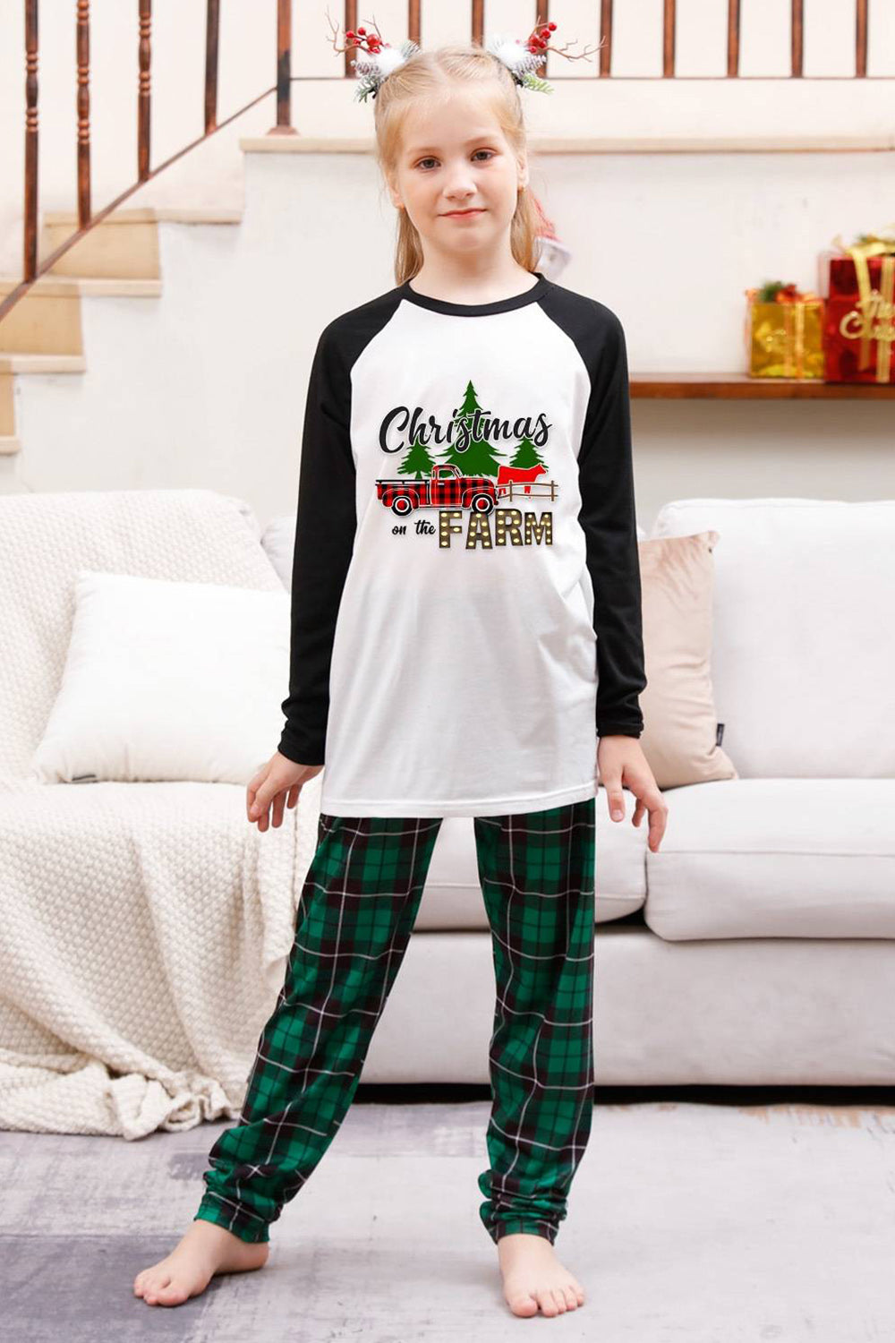 Green Plaid Family Merry Christmas Pajama Sets