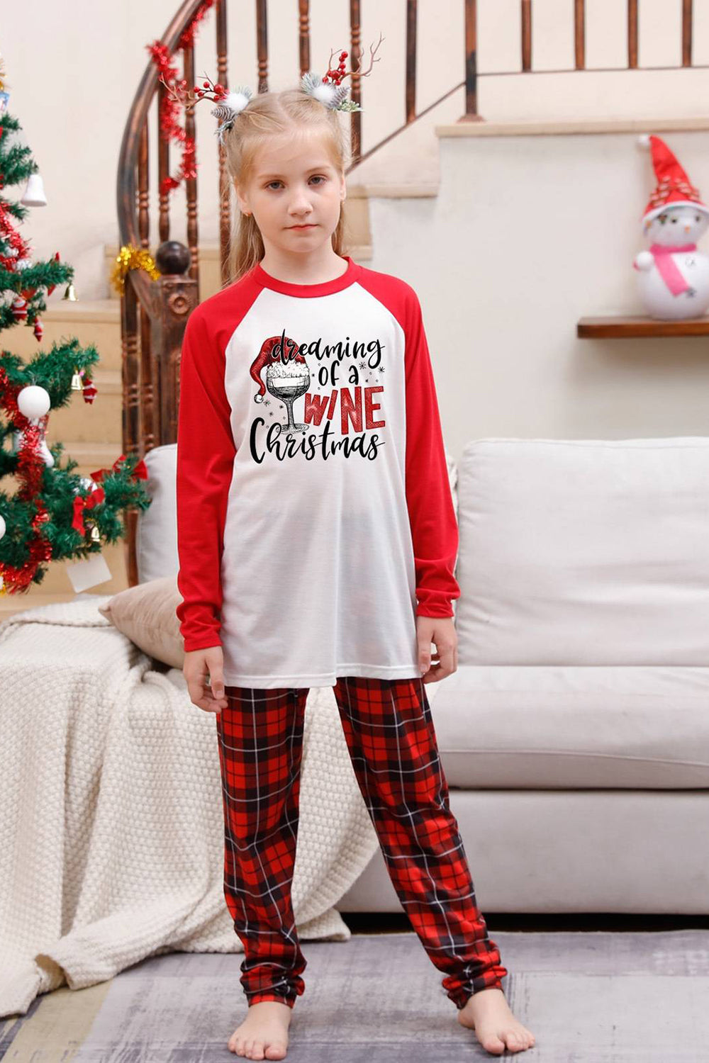 Red Plaid Matching Family Christmas Pajamas Sets