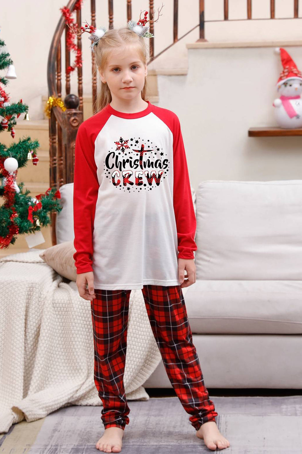 Red Plaid Matching Family Christmas Pajamas Sets