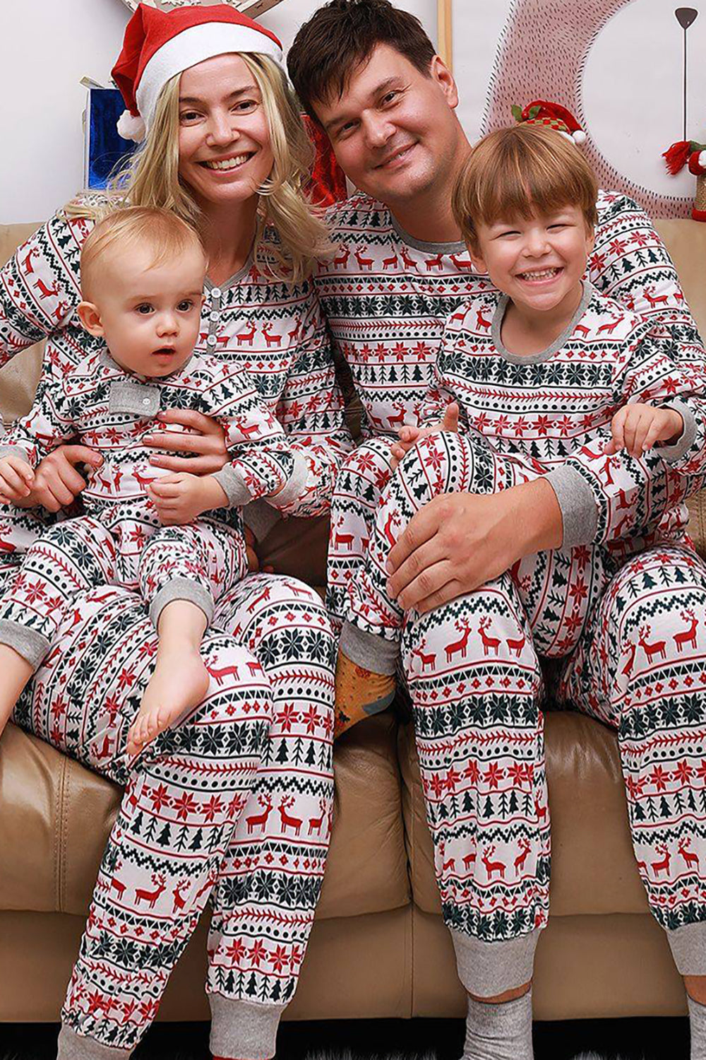 Christmas Family Matching Pajama Set Grey Pattern Pajamas