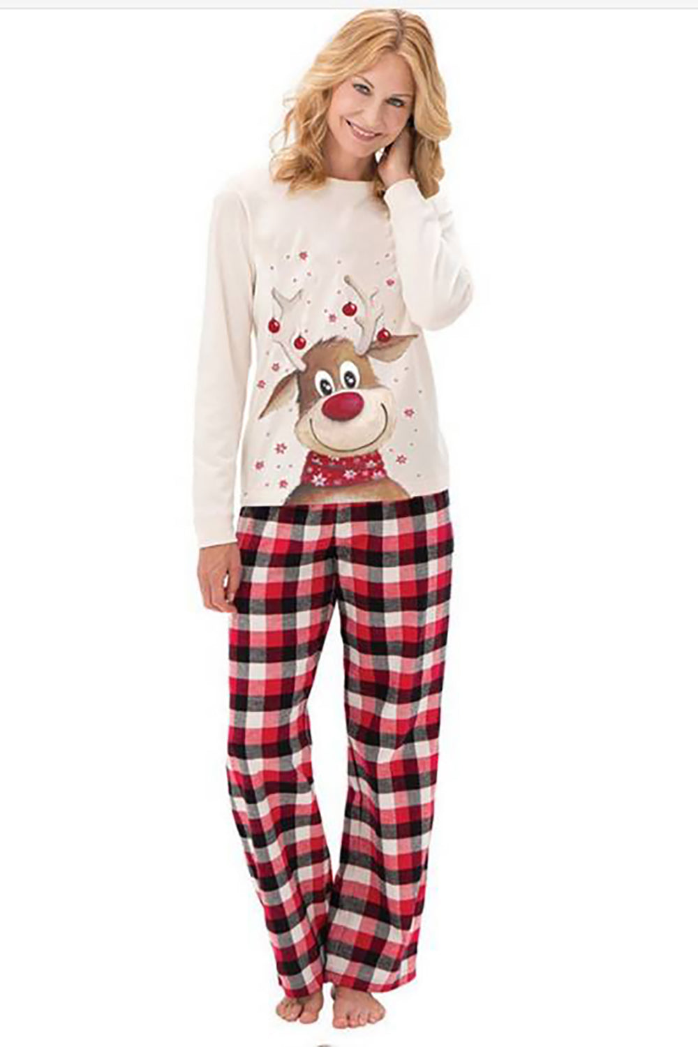 Christmas White Deer Family Matching Pajamas Set (Not Include Dog Pajama)