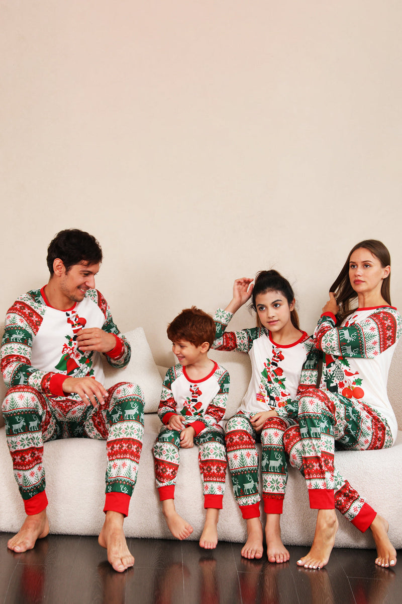 ZAPAKA Family Matching Pajamas Red Green Christmas Tree Pajamas Set