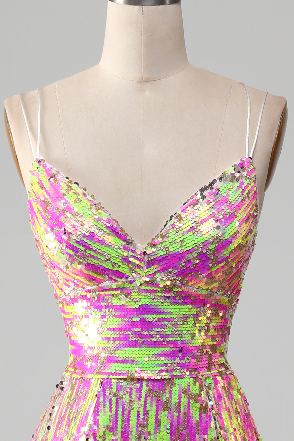 Hot Pink Sparkly Mermaid Prom Dress with Slit