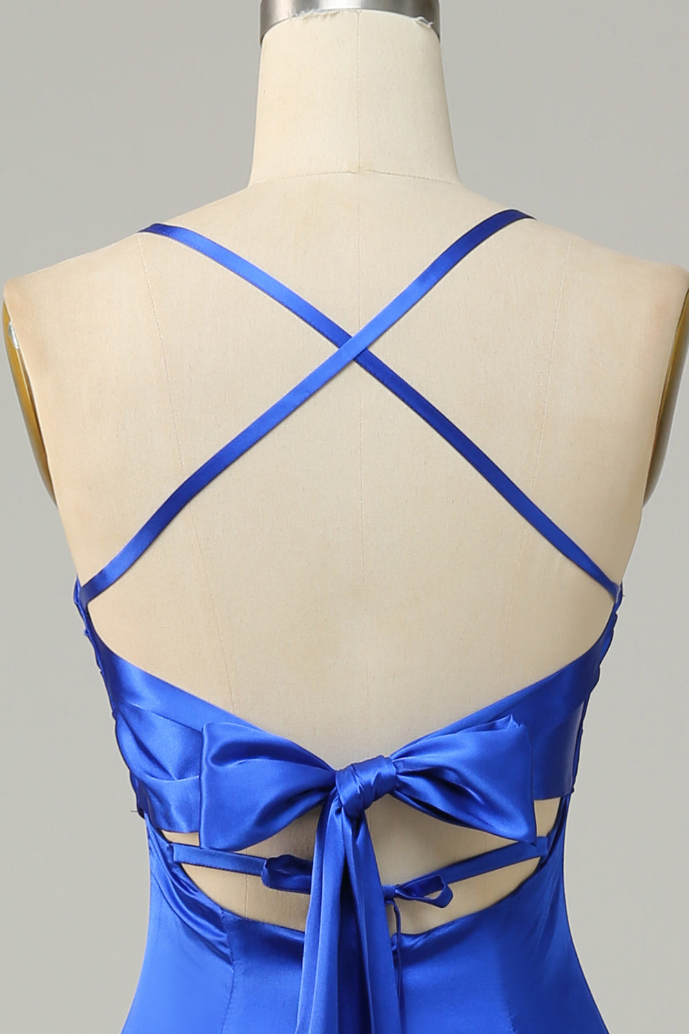 Royal Blue Halter A Line Long Bridesmaid Dress