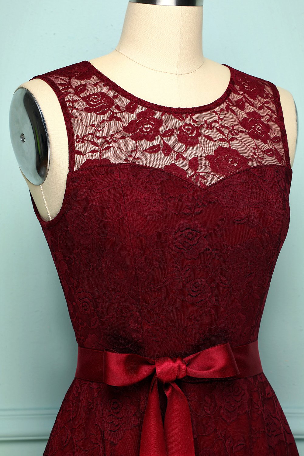 Burgundy Lace Dress
