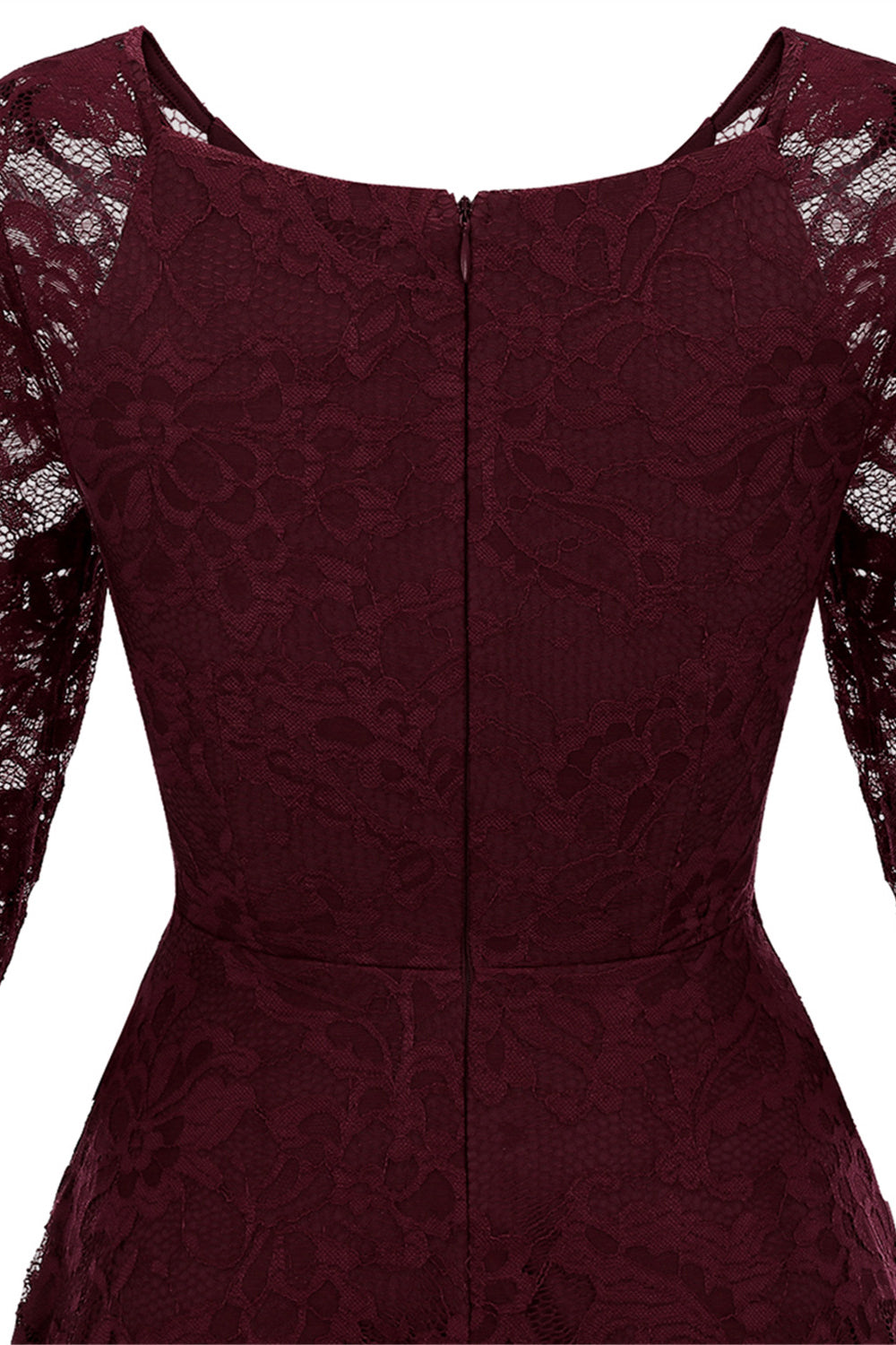 Blush V-Neck 3/4 Sleeves Lace Party Dress