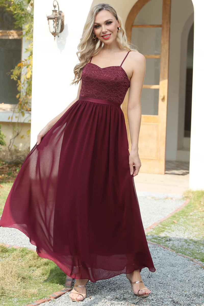 Maroon bridesmaid best sale dresses with sleeves