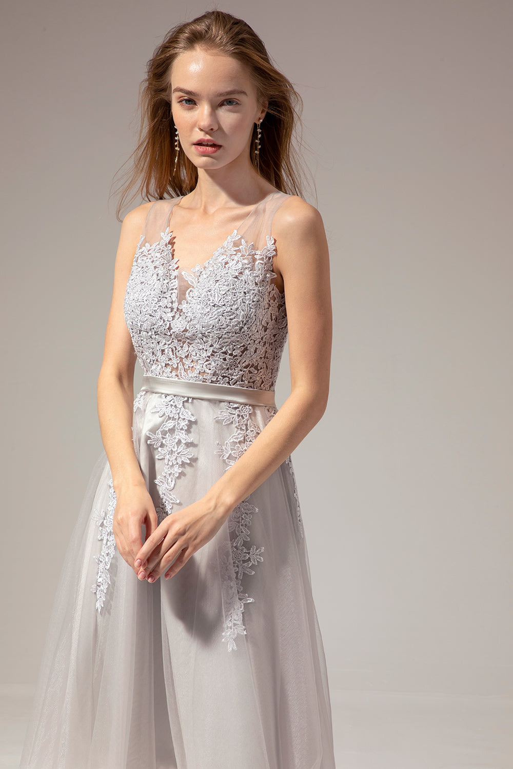 Grey Lace Dress