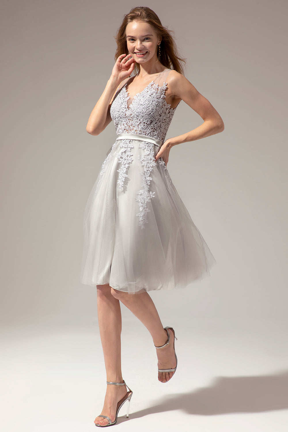 Grey Lace Dress