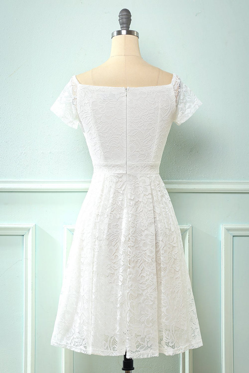 Lace short shop white dress