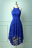 Asymmetric Royal Blue Lace