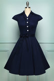 Navy 1950s Swing Dress