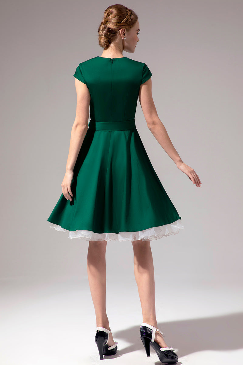 Load image into Gallery viewer, Green Scoop Pin Up Dress