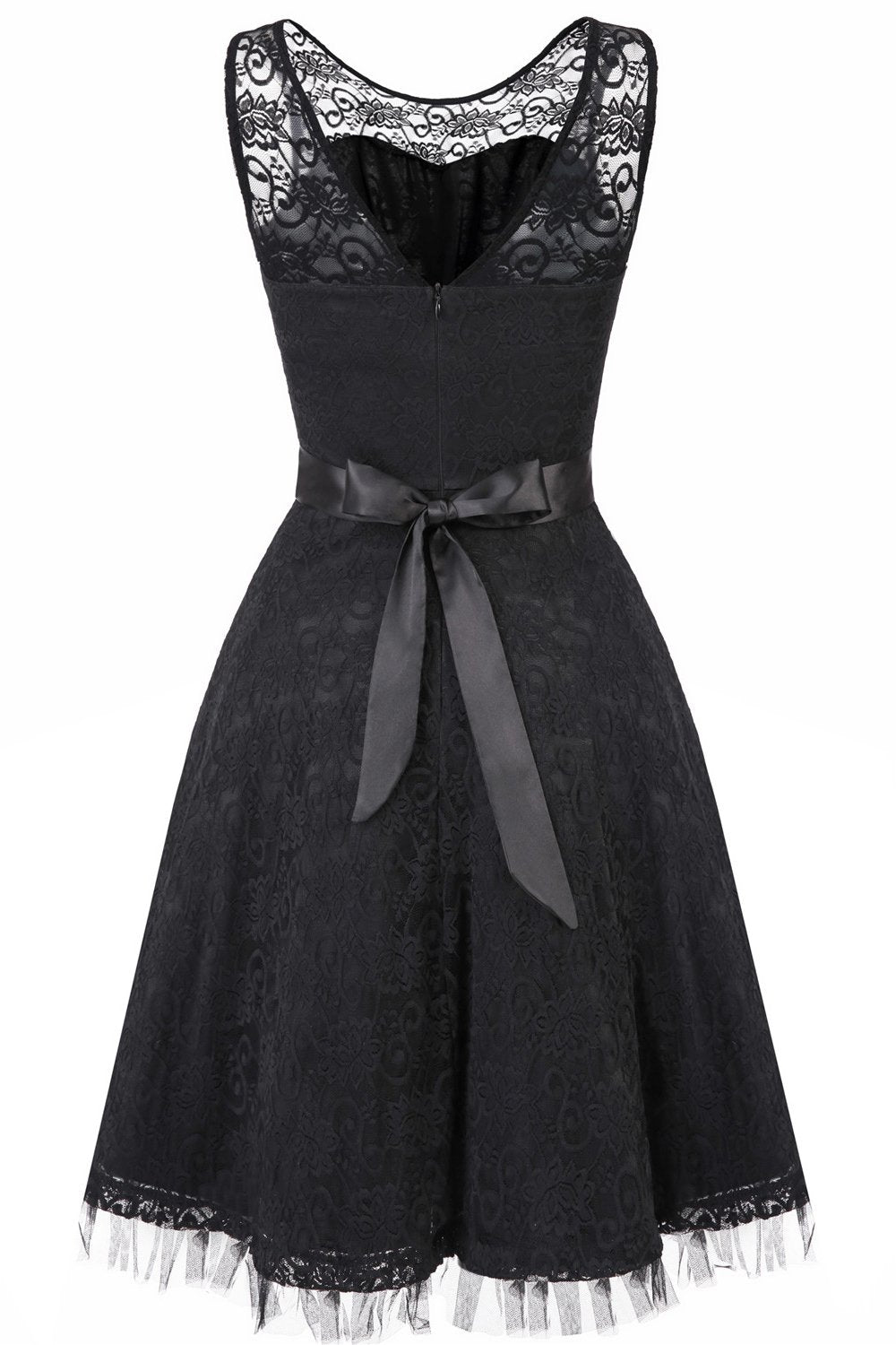 Vintage Elegant Dark Green Lace Dress