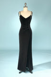 Black Velvet Evening Party Dress