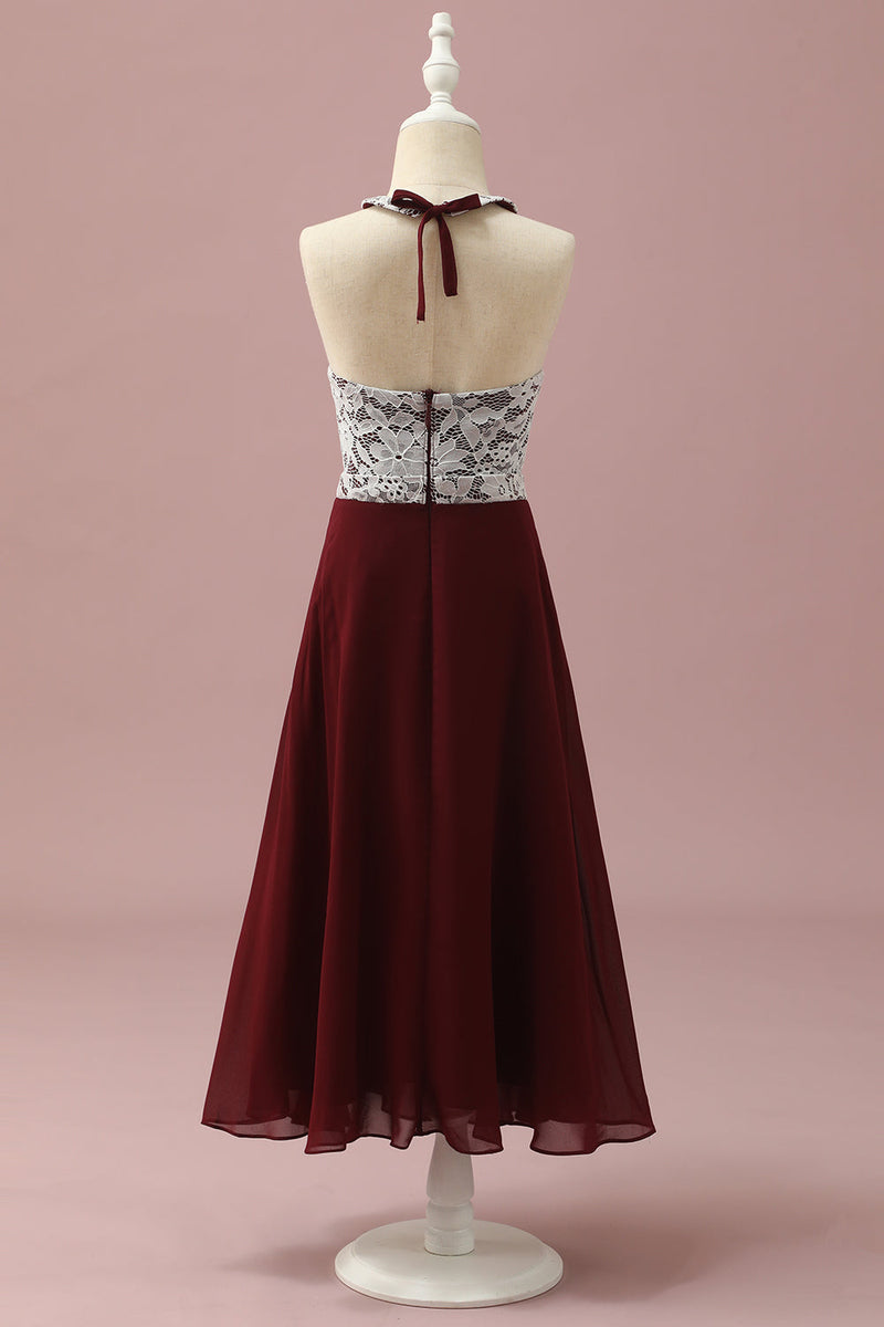 Burgundy junior sale bridesmaid dress