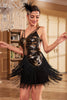 Load image into Gallery viewer, Sparkly Sheath Spaghetti Straps Black Sequins Cocktail Dress with Butterfly