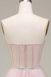 Tulle Sweetheart Light Pink Prom Dress with Corset