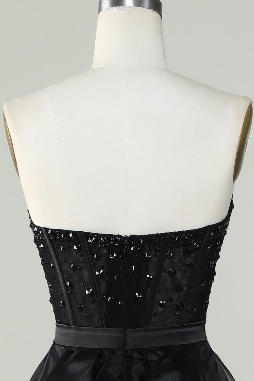 Princess A Line Sweetheart Black Strapless Ball Gown Formal Evening Dress