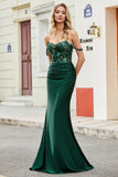 Dark Green Mermaid Off the Shoulder Long Prom Dress