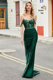 Dark Green Mermaid Off the Shoulder Long Prom Dress