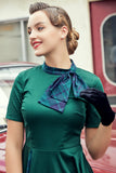Green Plaid Swing Vintage 1950s Dress