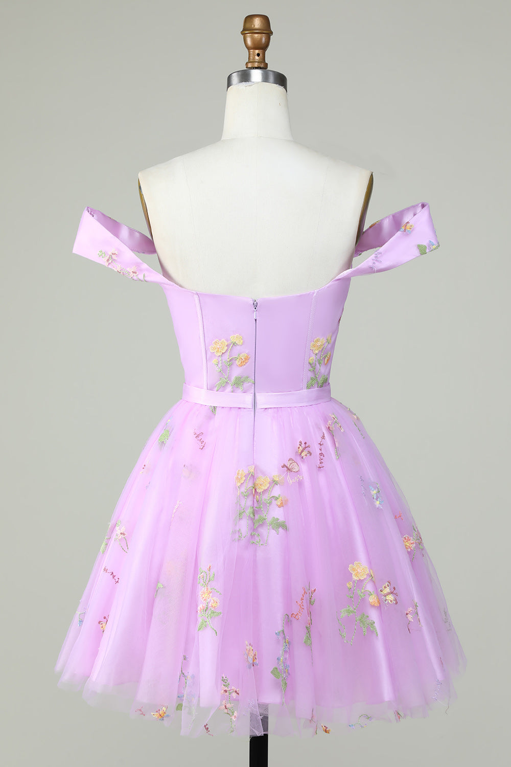 Cute A Line Sweetheart Purple Short Graduation Dress with Embroidery
