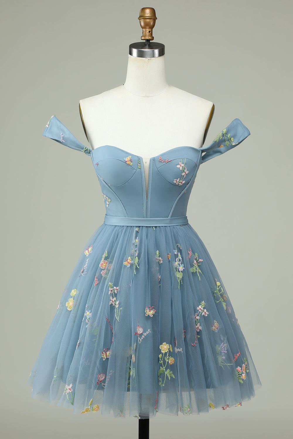 Black A Line Off the Shoulder Graduation Dress