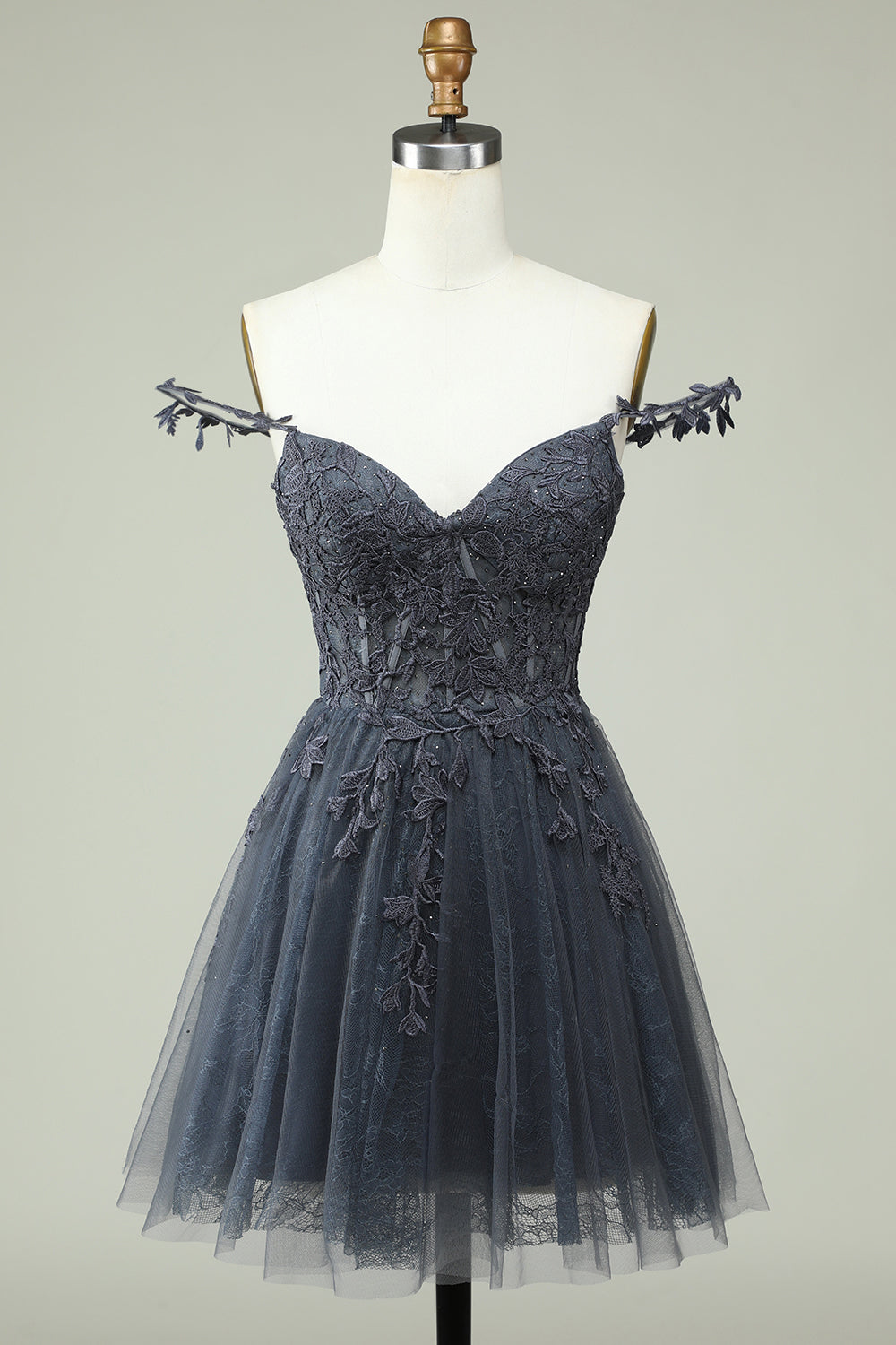 Unique A Line Spaghetti Straps Mint Short Graduation Dress with Appliques