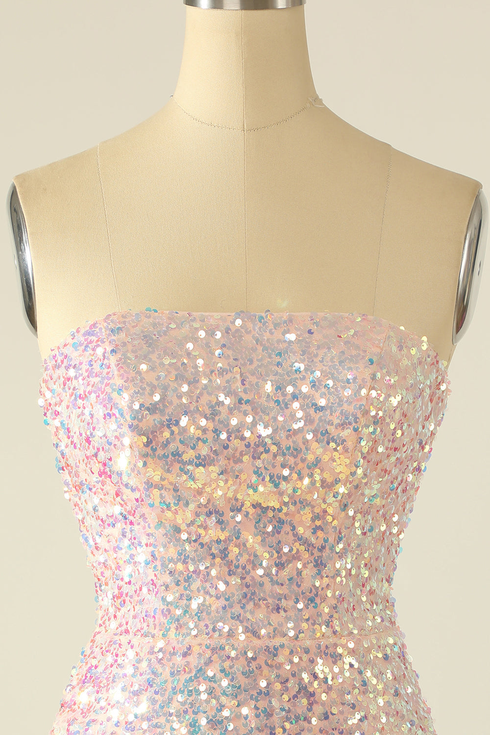 Sky Blue Sequin Graduation Dress with Feathers